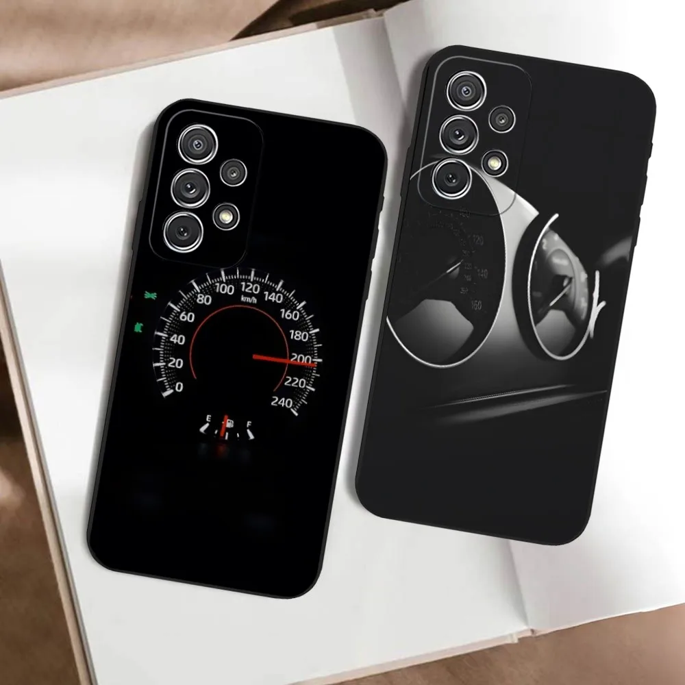 A-Automotive S-Speedometer Phone Case for Samsung s20 s21 s22 s23 a24 a34 a54 m54 n20 ultra plus  protective case