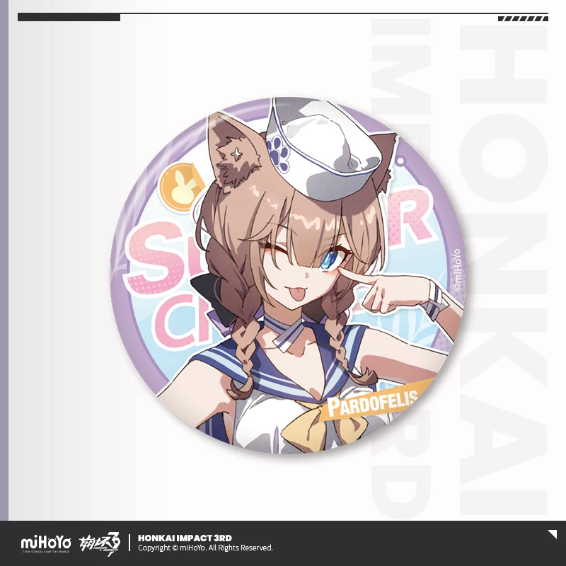 Presale Honkai Impact 3rd Official Merch Summer Cruise Series Tinplate Badge Elysia Mobius Pardofelis Kevin Kalpas Su