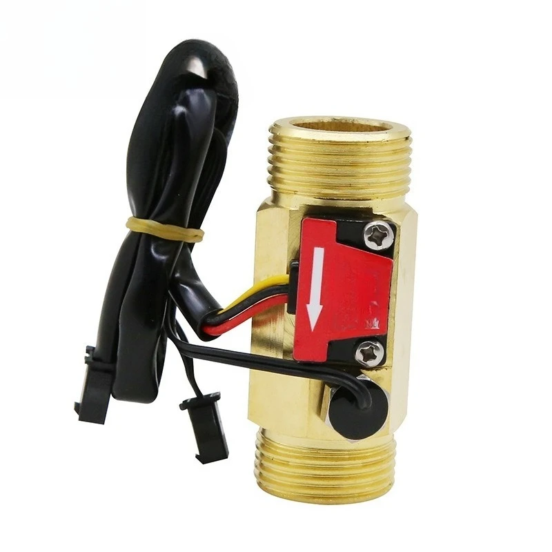 3/4 Inch Brass B6 Hall Water Flow Sensor Temperature Detect Water Heater Card Reader Flow Switch