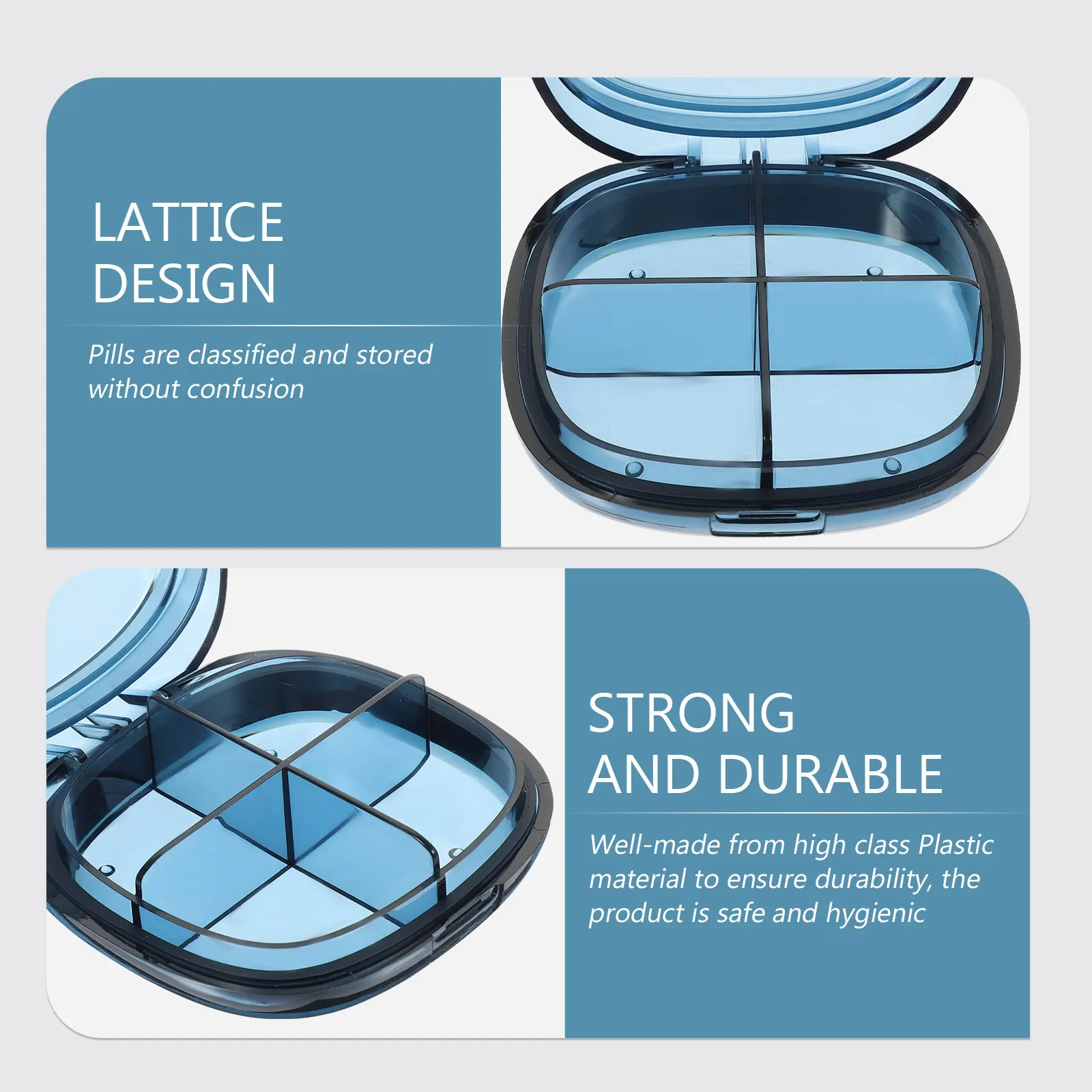 

Weekly Pill Dispenser Portable Medicine Storage Case Multi Compartment Waterproof Organizer for Travel Home Dust Moisture