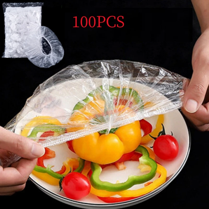 Descartável Food Cover Saran Wrap Food Grade Fruit Vegetable Storage Bag Elastic Plastic Bowl Bag Prato Cozinha Fresh Keeping Bag