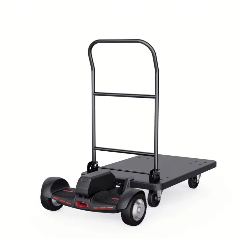 

[Hot Sale] Push Cart Dolly Moving Hand Truck Battery Platform Trolley Remote Controlled Electric Motorized Platform Cart Flatbed