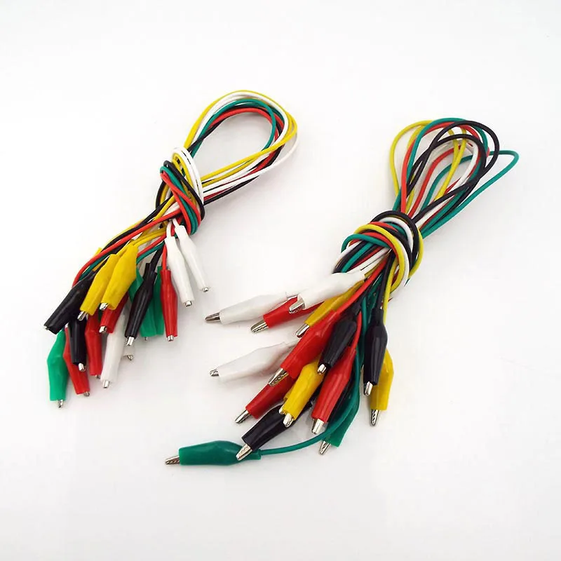 Dual Alligator Clip Connector Test Hook Cable Connector Tester Probe for Multimeter Electrical DIY Test Lead Crocodile Clips B3