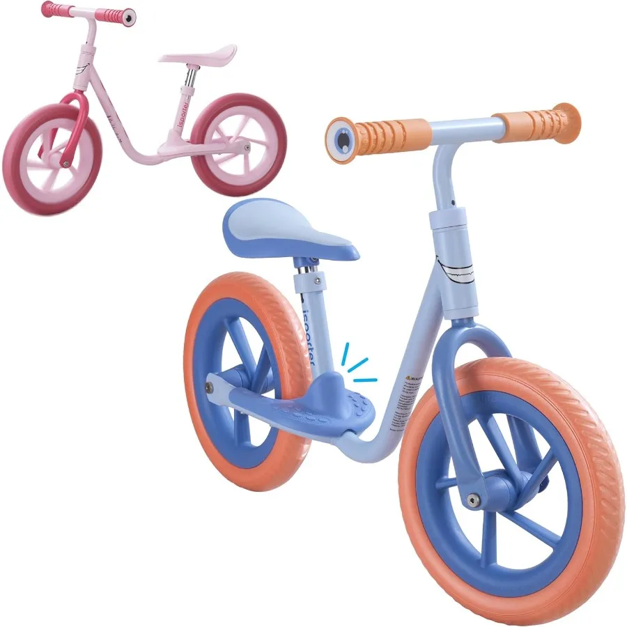 iSporter 10inch or 12inch Balance Bike for Toddler 2 Year Old Boys Girls Ages 2-5 Gift Push Bikes No Pedal Training Bicycle wit