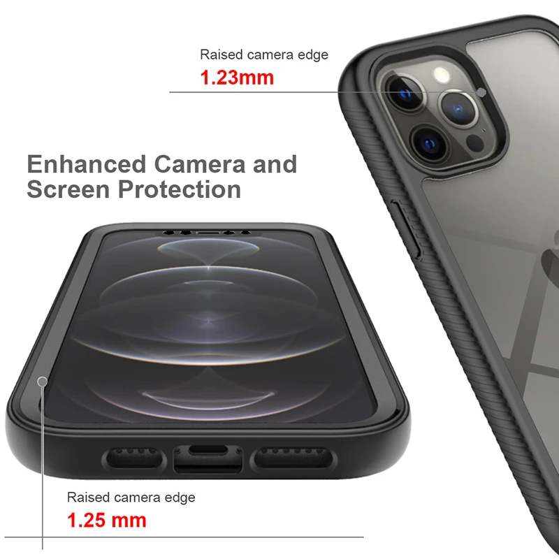 Etui z pełnym zabezpieczeniem 360 stopni, z paskiem na szyję i osłoną ekranu do iPhone 17E 16 15 14 Plus 11 12 13 MINI 17 Pro Max Air 16E, odporne na wstrząsy. — zdjęcie produktu 5