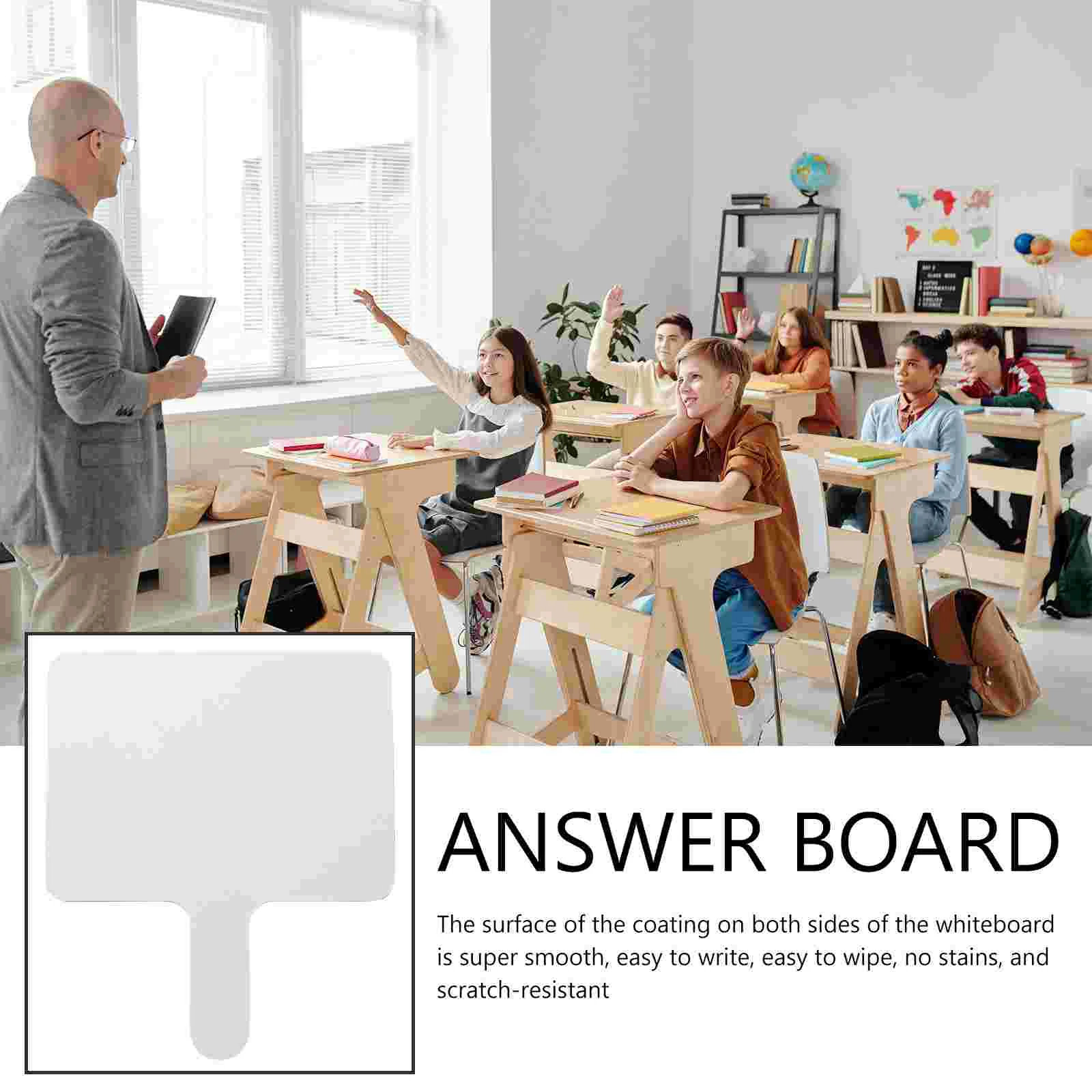 กระดานรับคําตอบ Mini White Handheld Paddle Dry Erase Double Sided Paddles Scoreboard Small Melamine Auction สํานักงานนํากลับมาใช้ใหม่ได้