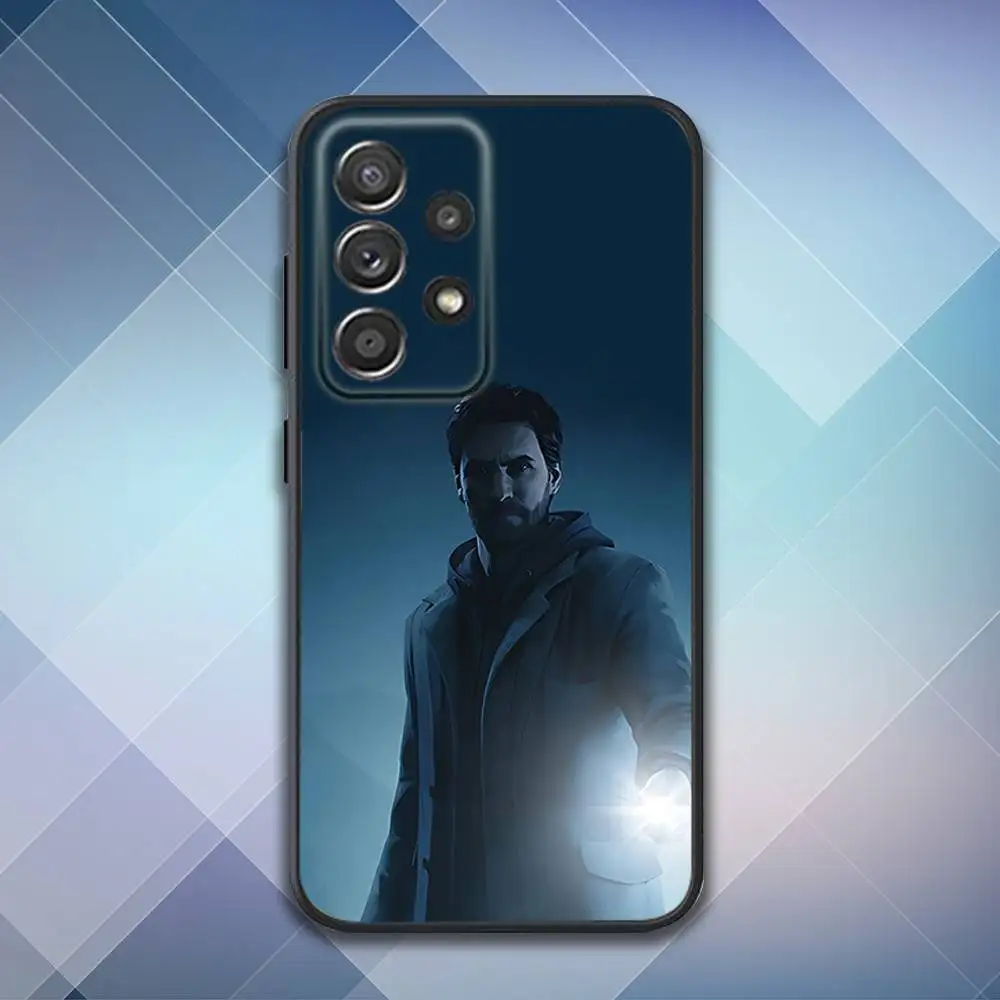 حافظة هاتف Game A-Alan Wake 2 لهاتف سامسونج S 25,24,23,22,30,21,10,9,Ultra,Plus,Lite,FE,4,5G حافظة سوداء ناعمة