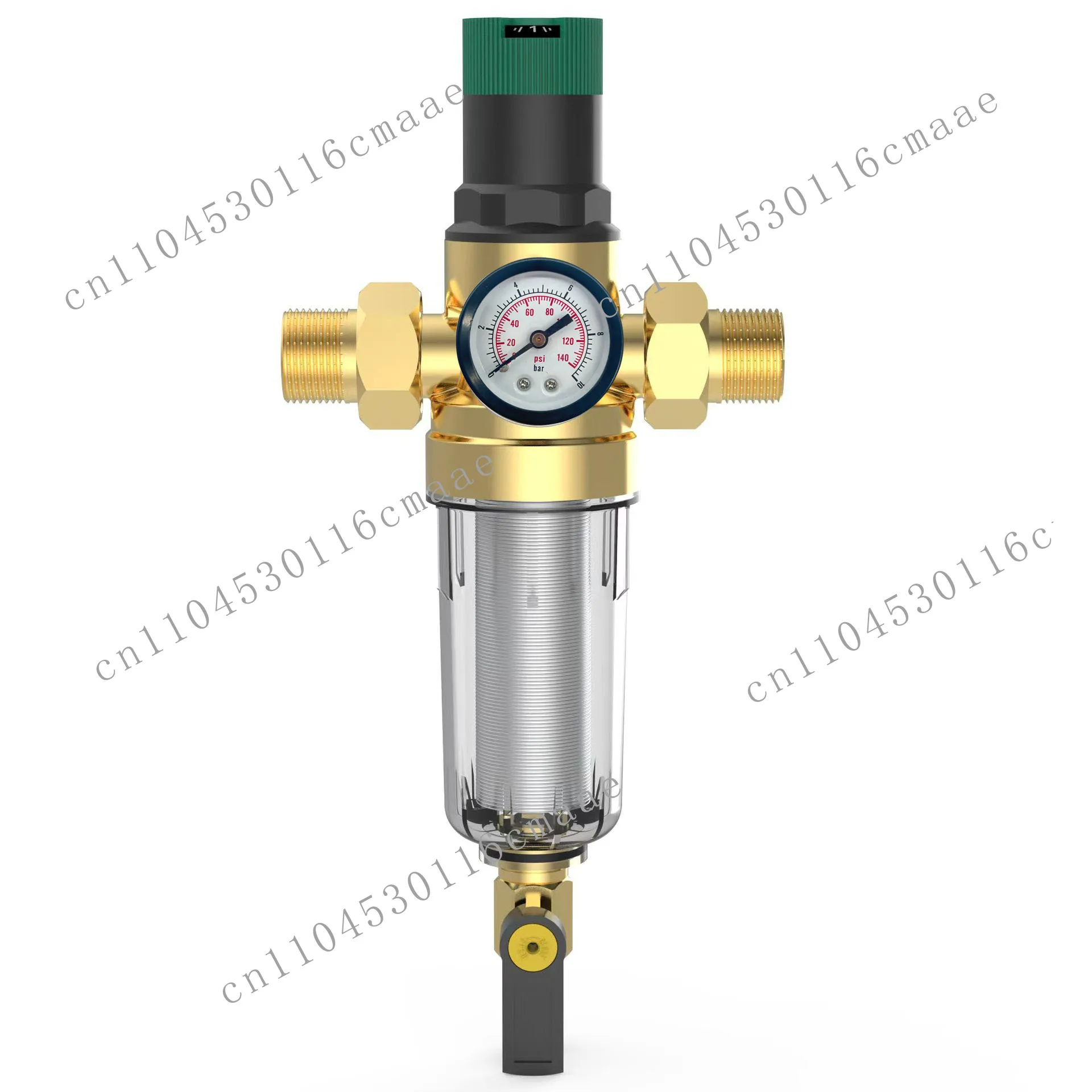 

1PC Backwash Filter with Pressure Regulator and Pressure Gauge, 3/4 Inch House Connection, Reusable Pressure Regulator