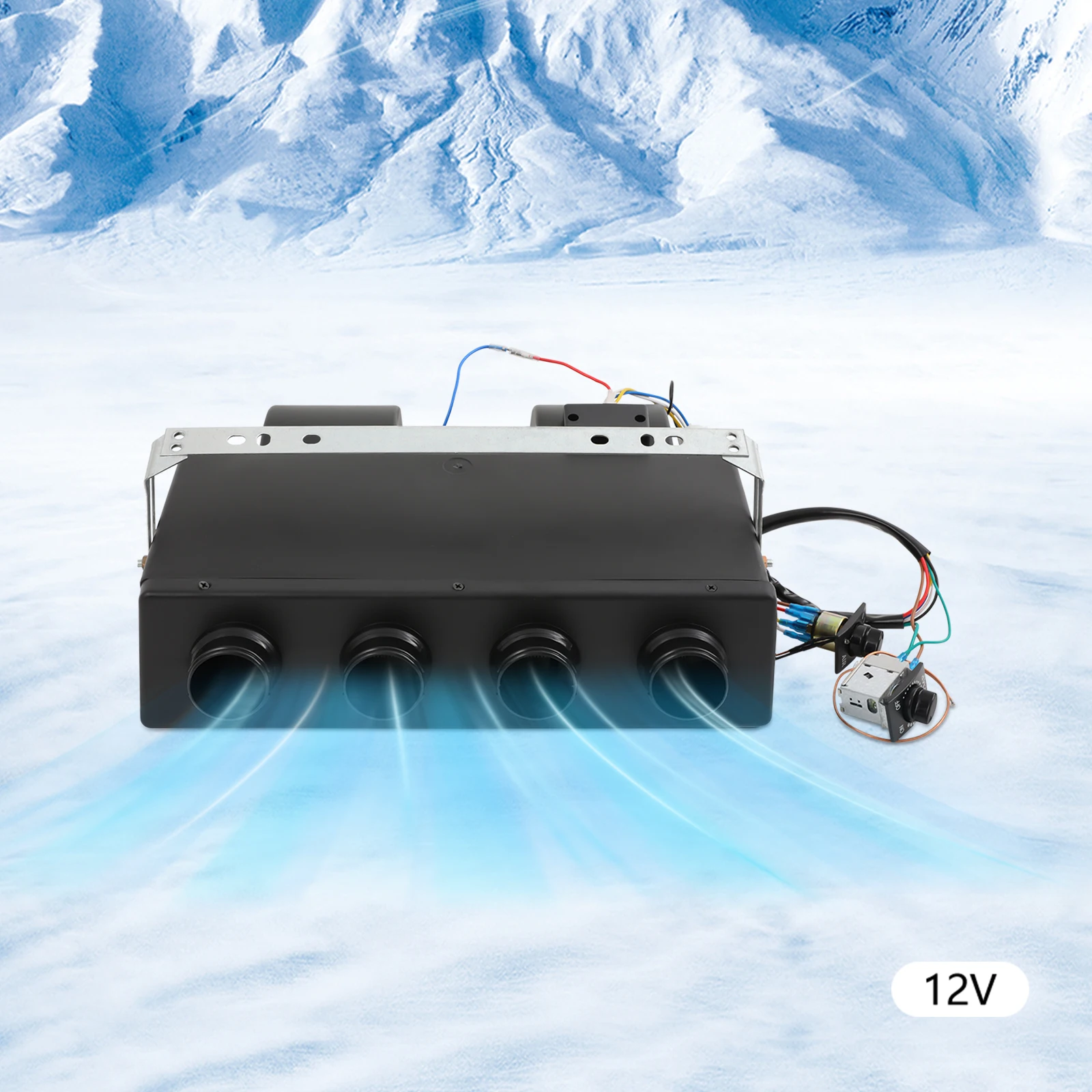 Evaporatore universale per aria condizionata per camion RV - 4 prese d'aria Raffreddamento a 3 velocità per il comfort delle cabine di trasporto a lunga distanza