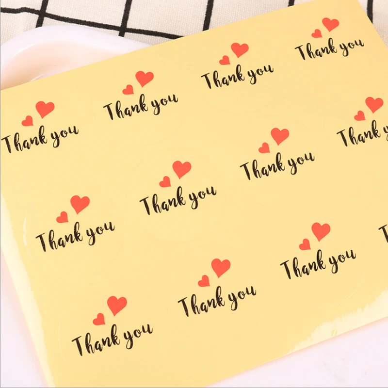 100pcs/pack thank you transparent Gift Seal Stickers For Packing decoration