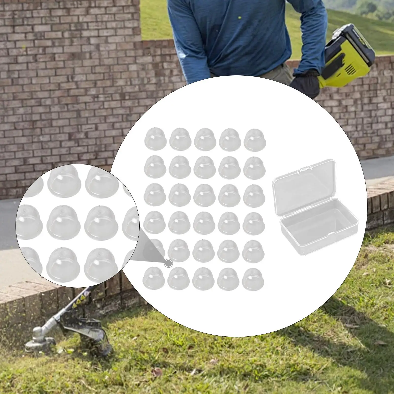 30Pcs Carburetor Clear Bulbs Easy to Install with Storage Case Lightweight Carburetor Oil Bubbles for Diaphragm Carburetor