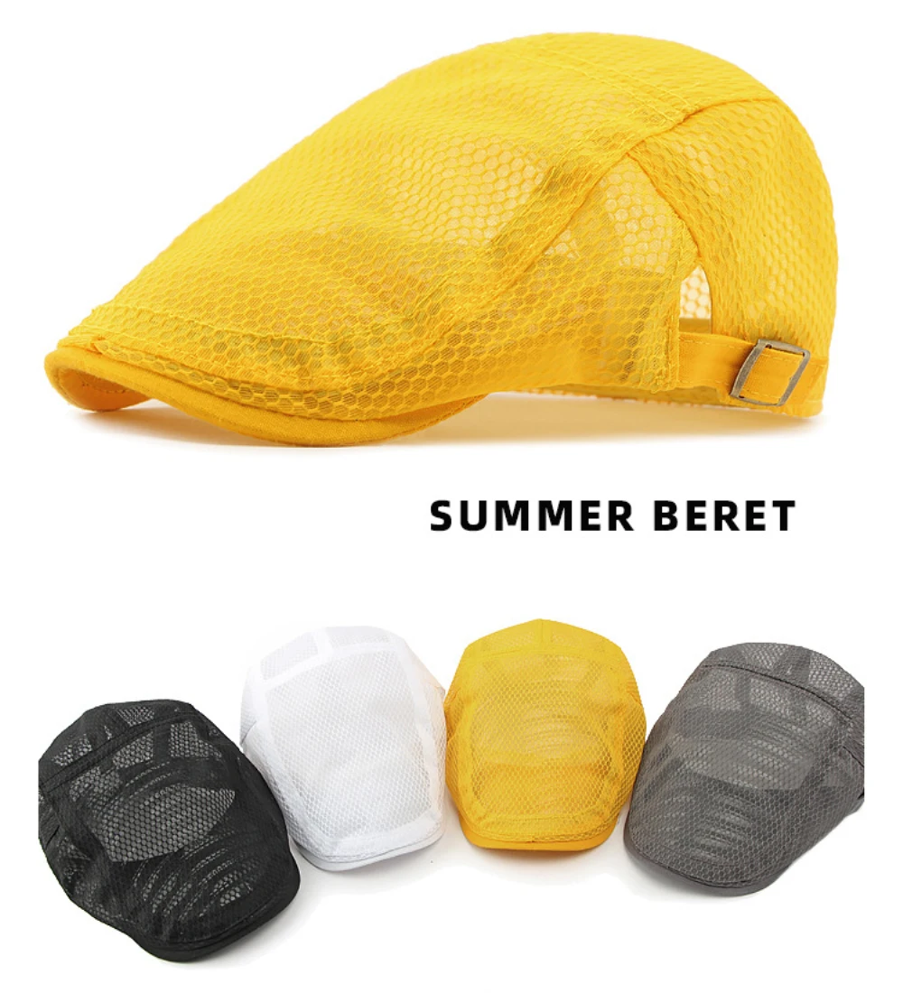 HT4822 Baskenmützen Frühling Sommer Mesh-Kappen für Herren Damen Retro Künstler Maler Baskenmütze Herren Damen Ivy Flat Cap Atmungsaktive Baskenmütze – Detail 1
