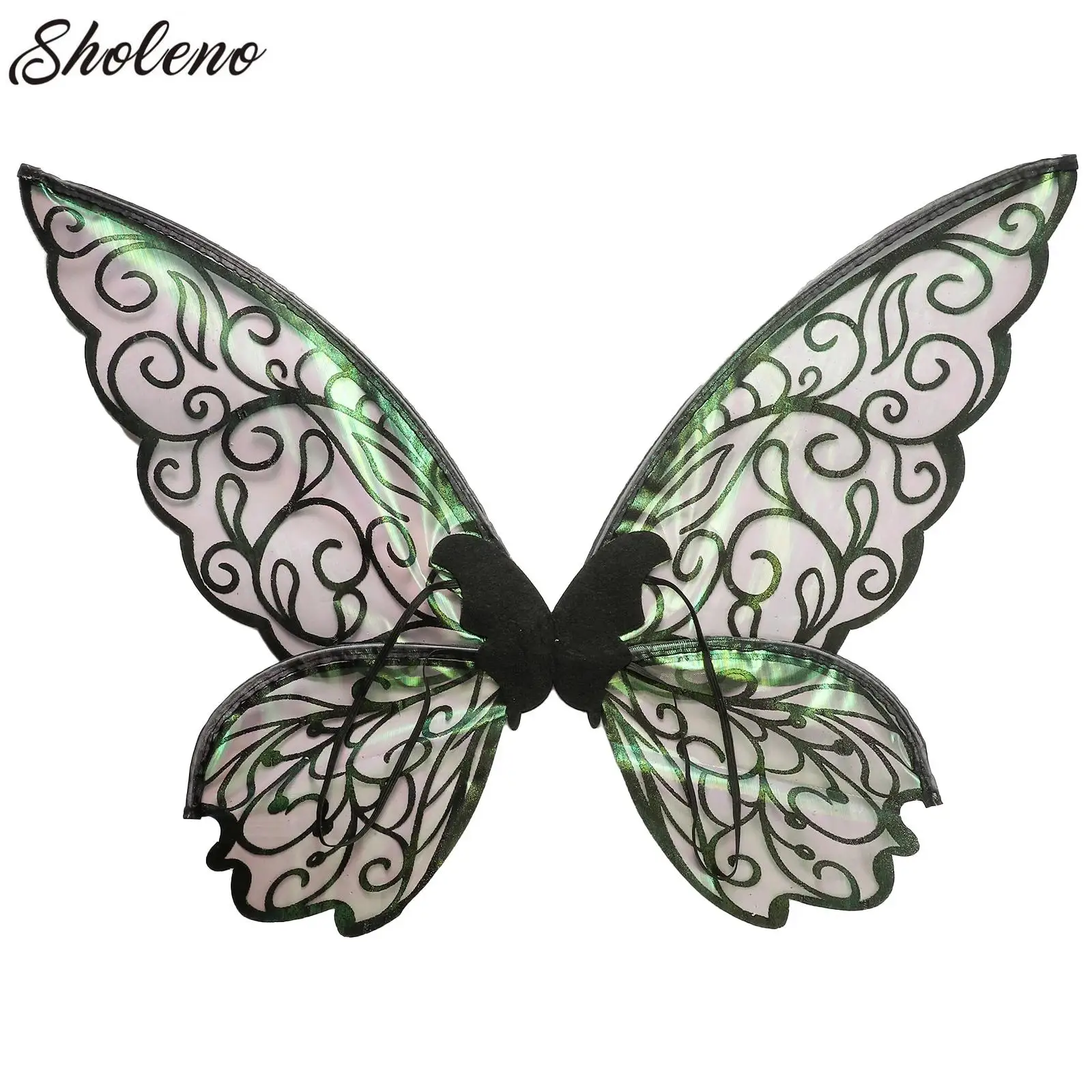 

Princess Elf Fairy Wing Halloween Birthday Party Decoration Angel Wings Girl Performance Props Shiny Gradient Wings Christmas