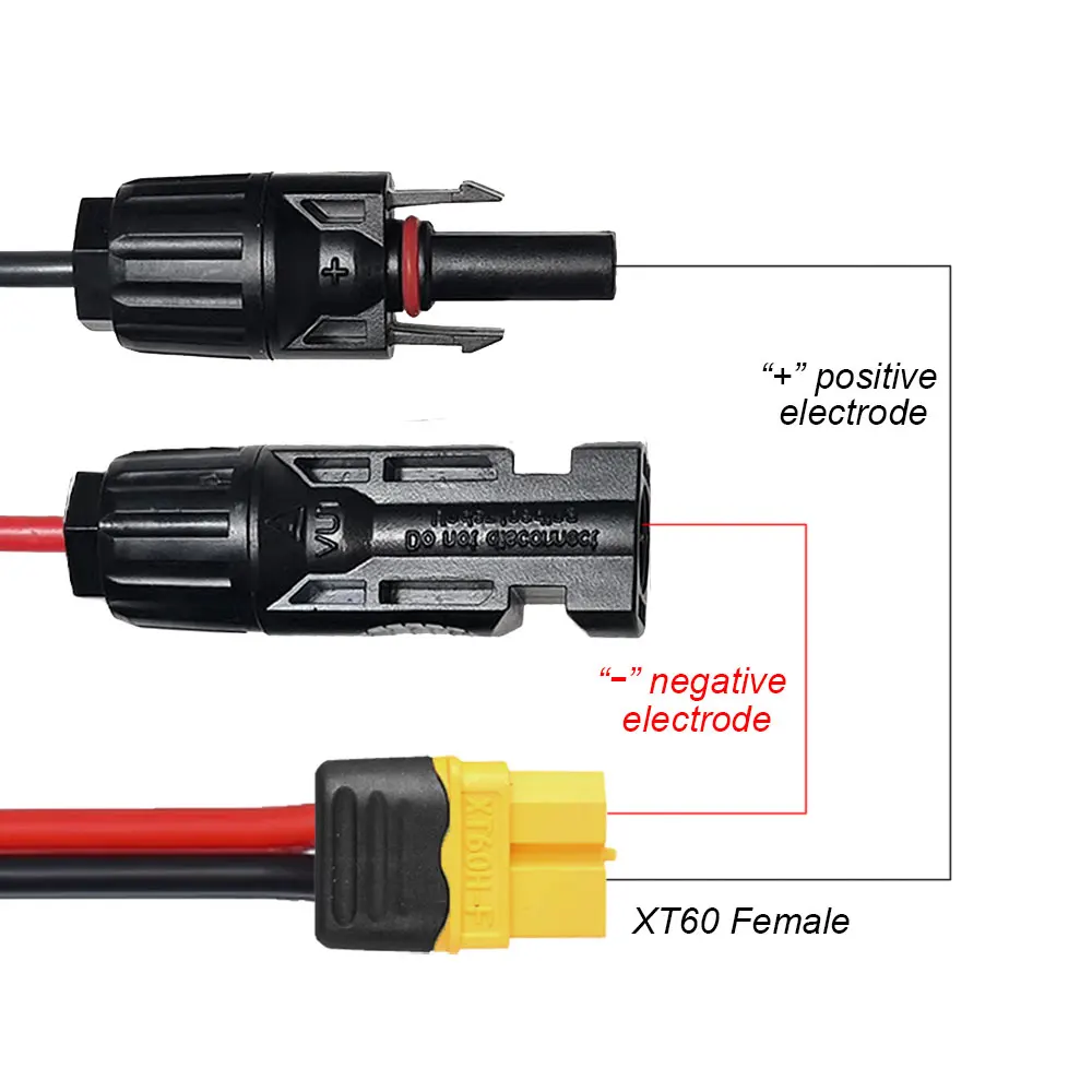 Cavo di ricarica solare 12AWG 3M adattatore XT60 al cavo di prolunga del connettore maschio femmina solare per pacco batteria