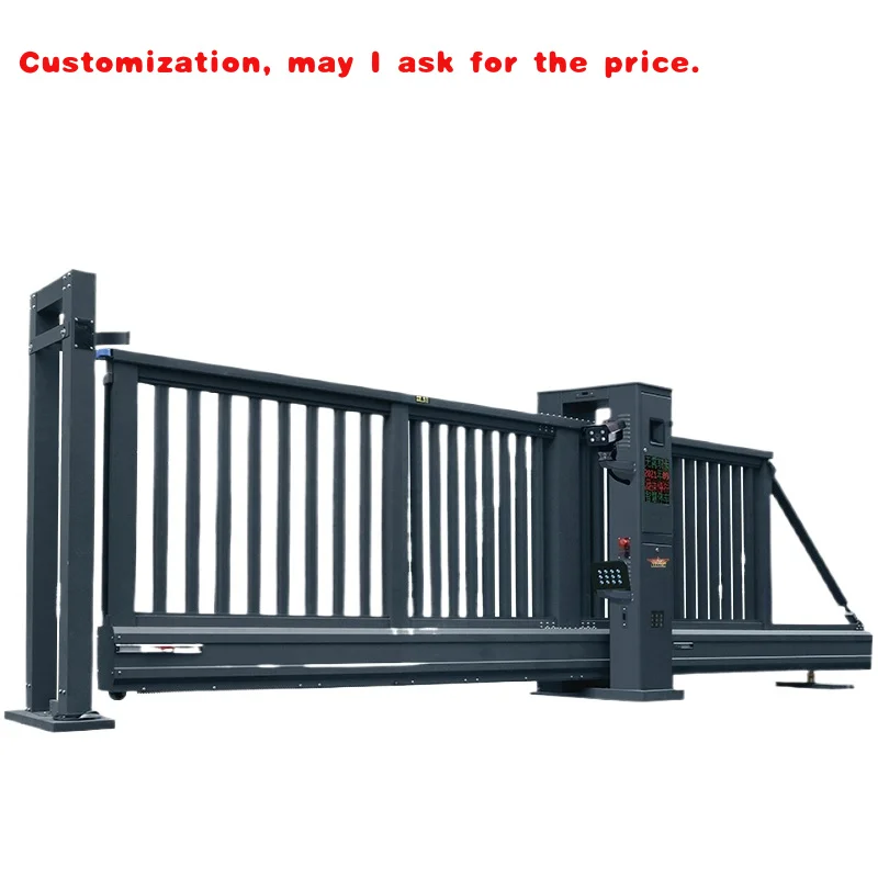 custom.YATUS Customized Modern Style Intelligent Aluminum Cantilever Sliding Fence Gate Automatic Outdoor Straight Hotels