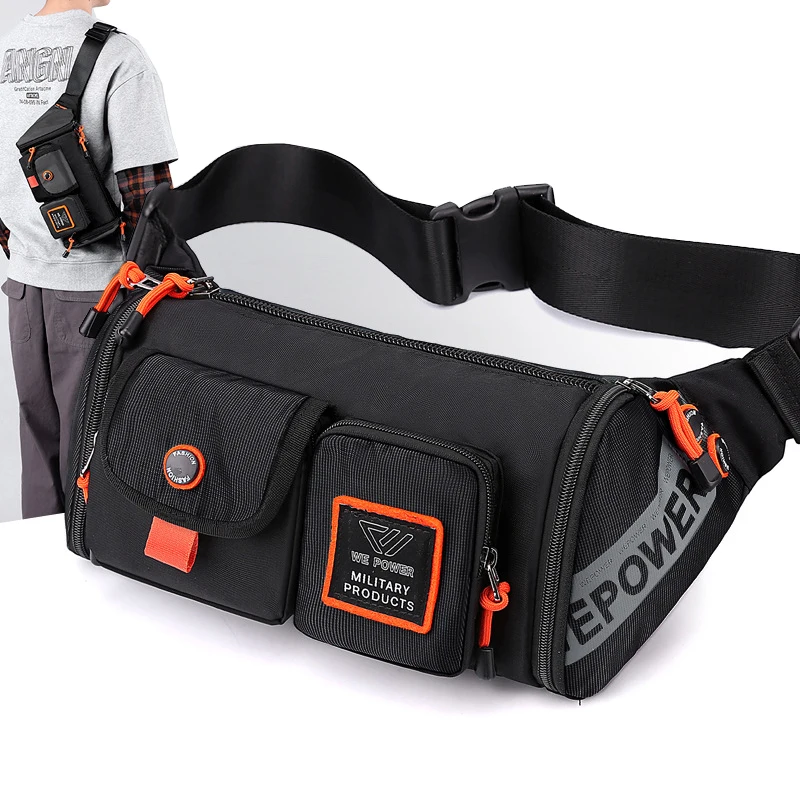 Men Waist Fanny Pack Bum Hip Sling Chest Belt Bag Multi-purpose Travel Climb Waterproof Nylon Male Cross Body Messenger Bags