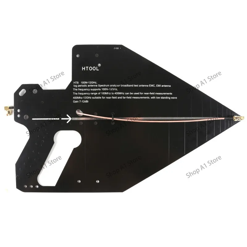 HT8 Logarithmic Periodic Antenna 0.1-12 GHz High Precision Antenna Positioning Direction Finding Spectrum Analyzer Signal EMC
