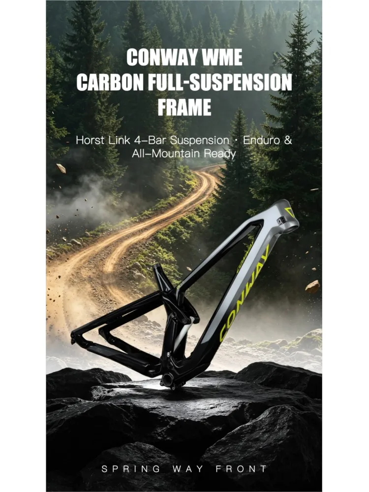 AliExpress NONE CONWAY WME Carbon Fiber Full-suspension Frame BOOST 12×148mm 27.5/29er Four-link Disc Brake All Mountain Frame Trail/MTB/DH/XC