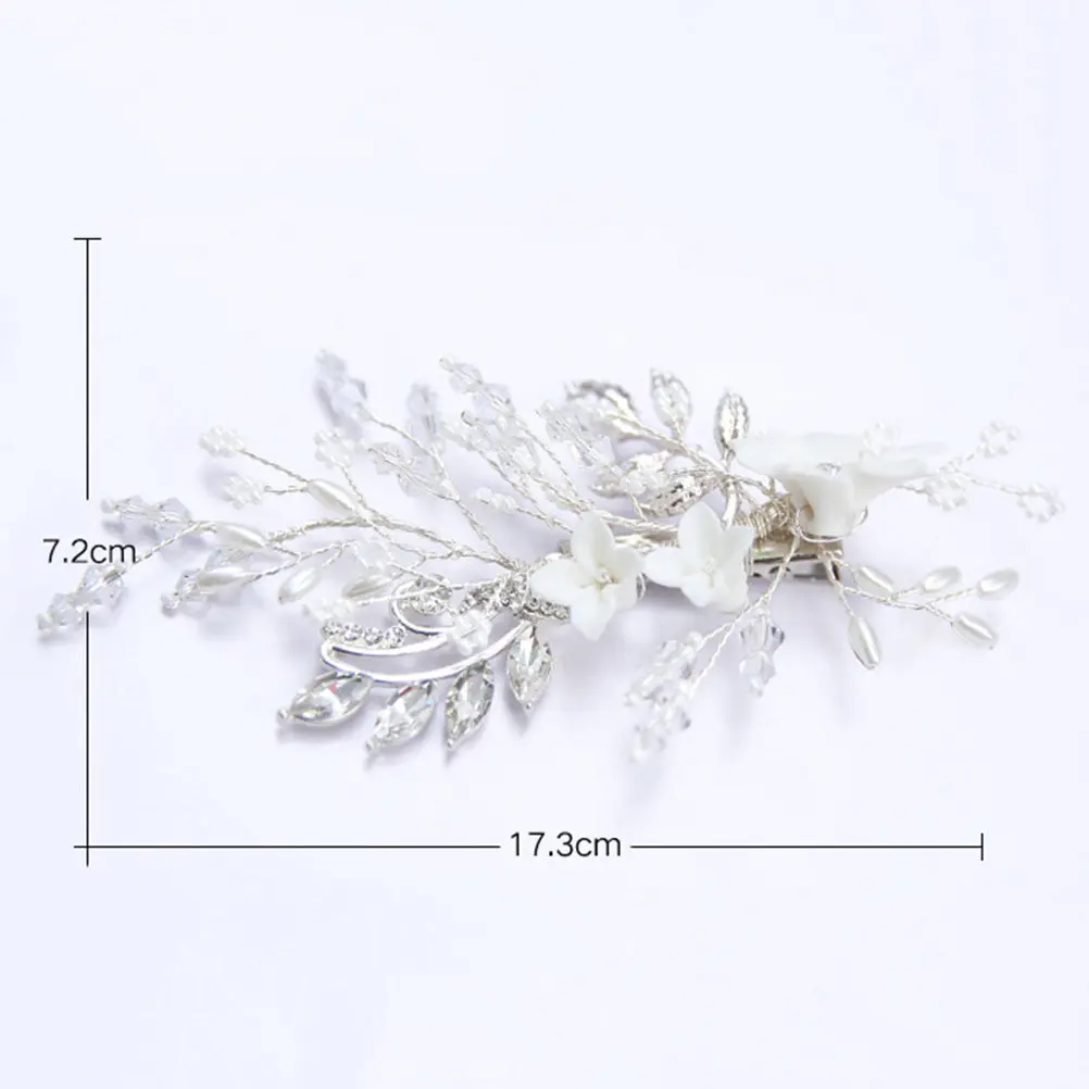 Bridal Hair Pins Rhinestone Crystal Flower Design Elegant Wedding Hair Clips Styling Accessories for Bride Bridesmaid Headdress