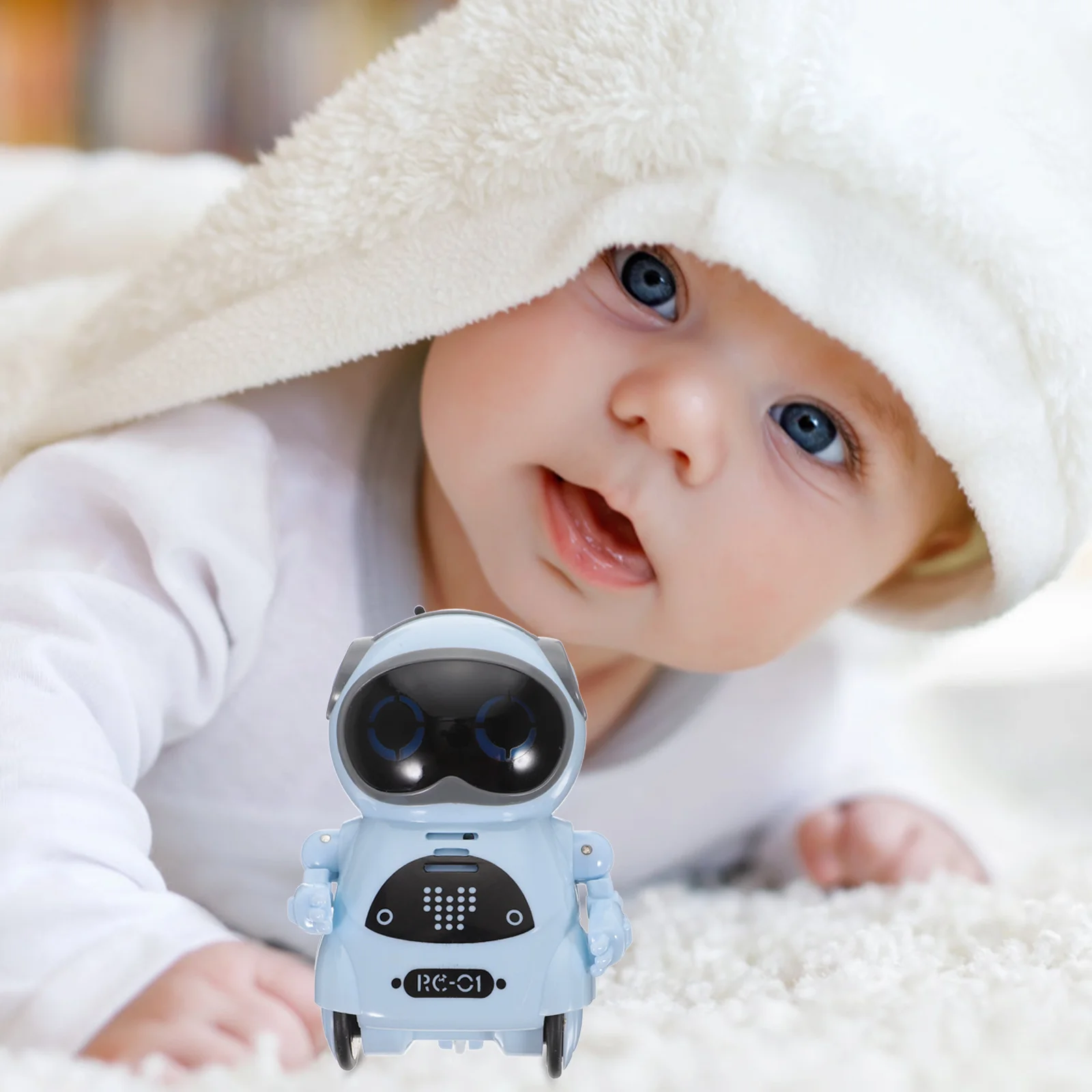 Rc Robot Voice Interactive Sound Control Robot Walk Dance Sound Control Led Light Kids Educational Kit Sky-Blue #3