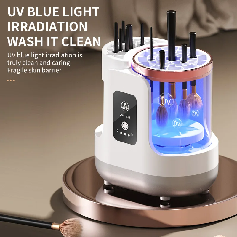 USB Plug Fully Automatic Makeup Brushes Cleaner with One Clink, Electric Quick-Drying, Integrated Washing, No Hair Damage