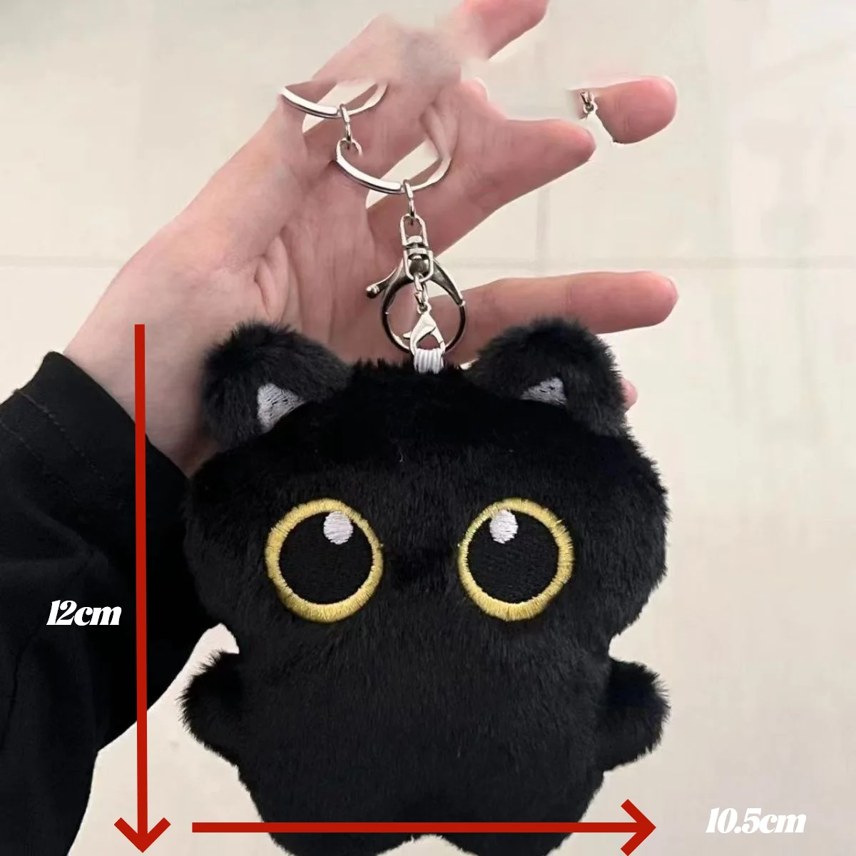 10 cm mignon chat noir en peluche poupée petit pendentif câlin oreiller coussin Ins chat noir en peluche poupée pour garçon fille cadeaux d'anniversaire