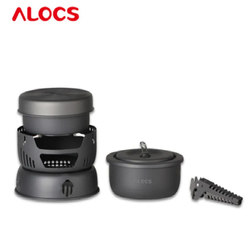 ALOCS CW-C05 Portable Alcohol Stove Gas Stove Outdoor Pot Set Cooking Set Camping Pot Set