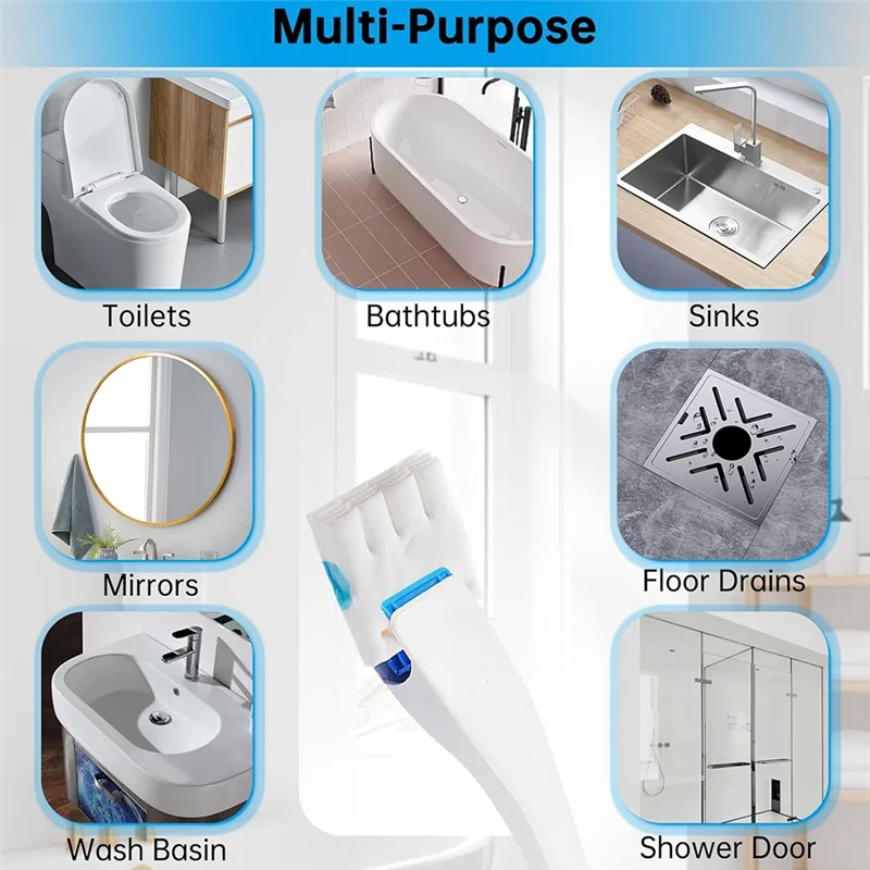 ABGR-스크러빙 버블 변기솔용 24팩 흡수성 리필, 일회용 세정 리필 패드