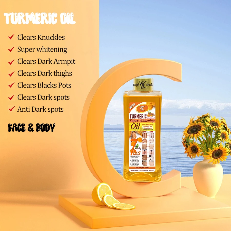 Kurkumaöl, ätherisches Öl, Ingwer, tiefe Feuchtigkeitscreme, nährendes, glättendes Gesichtsserum, Öl, Feuchtigkeitscreme, Hautpflege, 200 ml