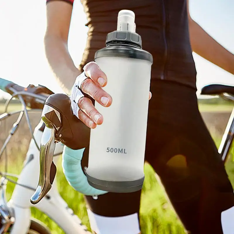 500ml Water Bottle Folding Soft Flask Portable Sport Water Bottle Water Bag Collapsible Water Bottle Running Camping