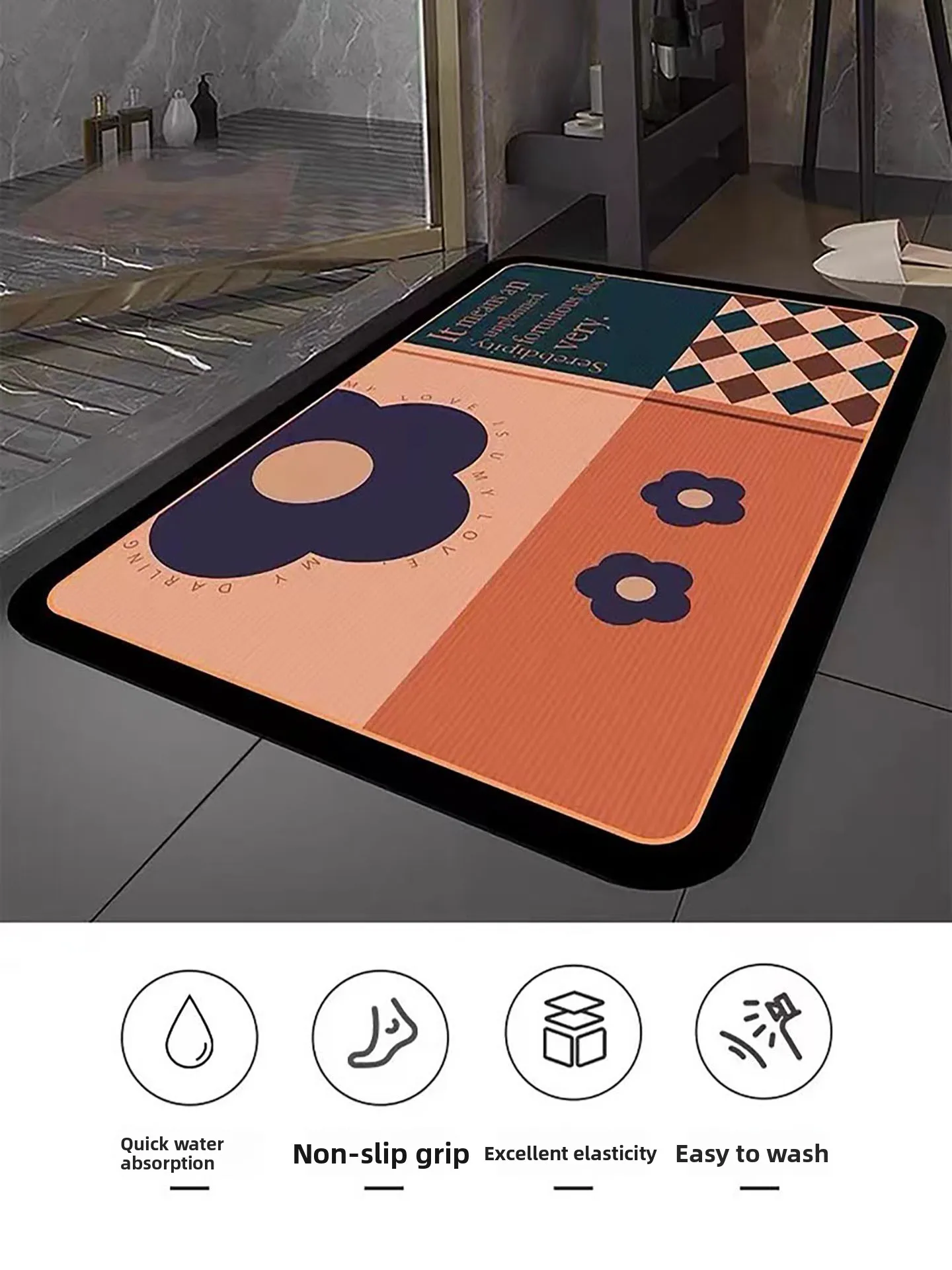 

Thiened Silicon Dinosaur Batoom Mat Qui Dry Anti Slip Entrance Door Floor Rug Home Use Kitchen Mat lway Runner