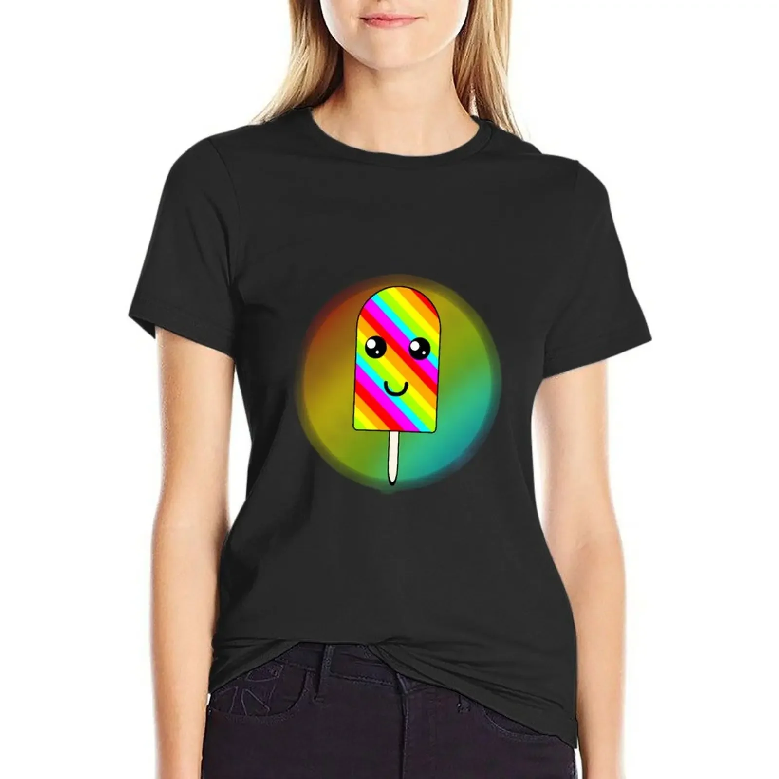 

Rainbow popsicle T-Shirt graphics vintage tops workout shirts for Women