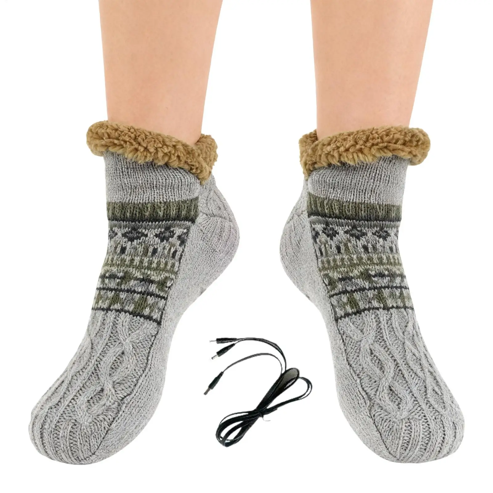 

Носки с подогревом для женщин, рождественская теплая одежда для ног, гетры для ног с быстрым нагревом для женщин, девочек, дам, домохозяйки, холодные