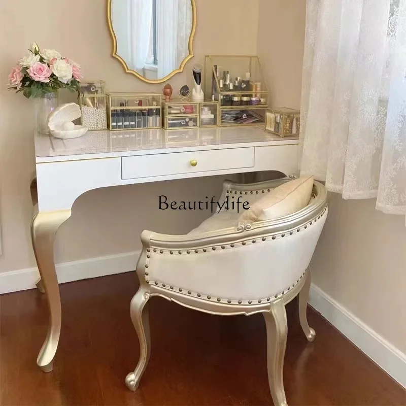 

jjz.American dressing table light luxury modern simple small dressing table women's bedroom solid wood