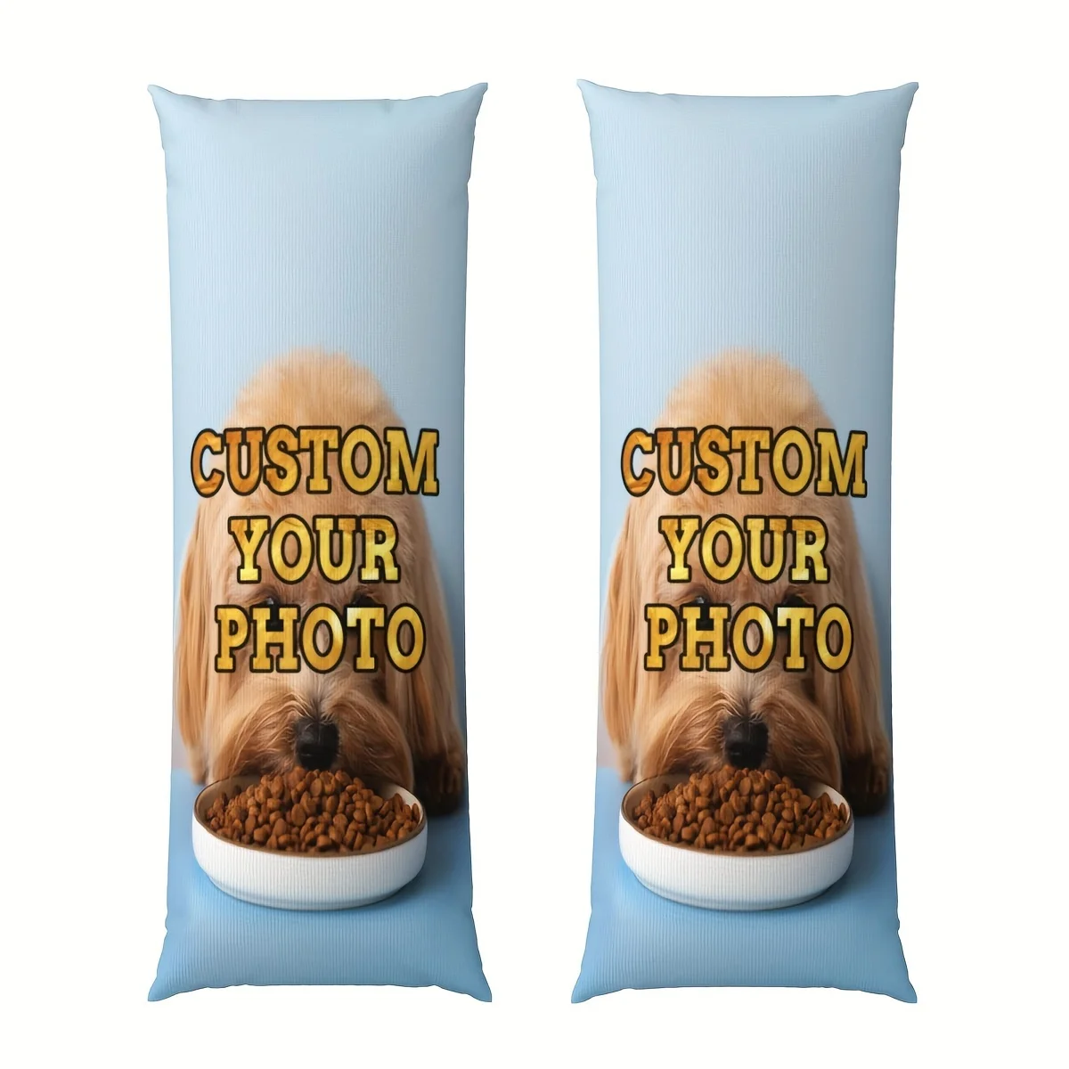 1 personalized pet photo pillowcase, 20x54 inches, short plush, double-sided printing, machine washed, zipper closure, polyester