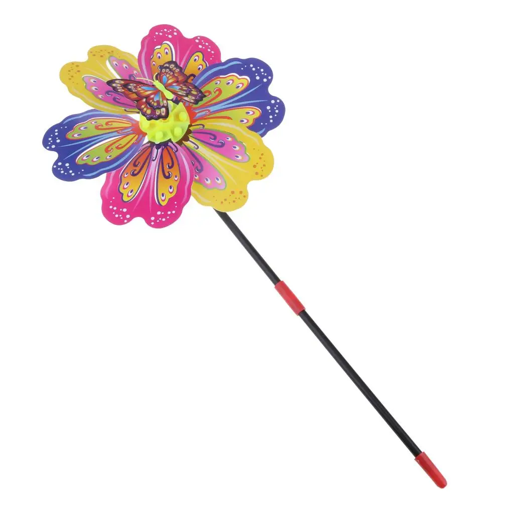 Windmill Spinner Garden Lawn Decor Rotating Butterfly Whirligig Pinwheel Outdoor Decoration for Children