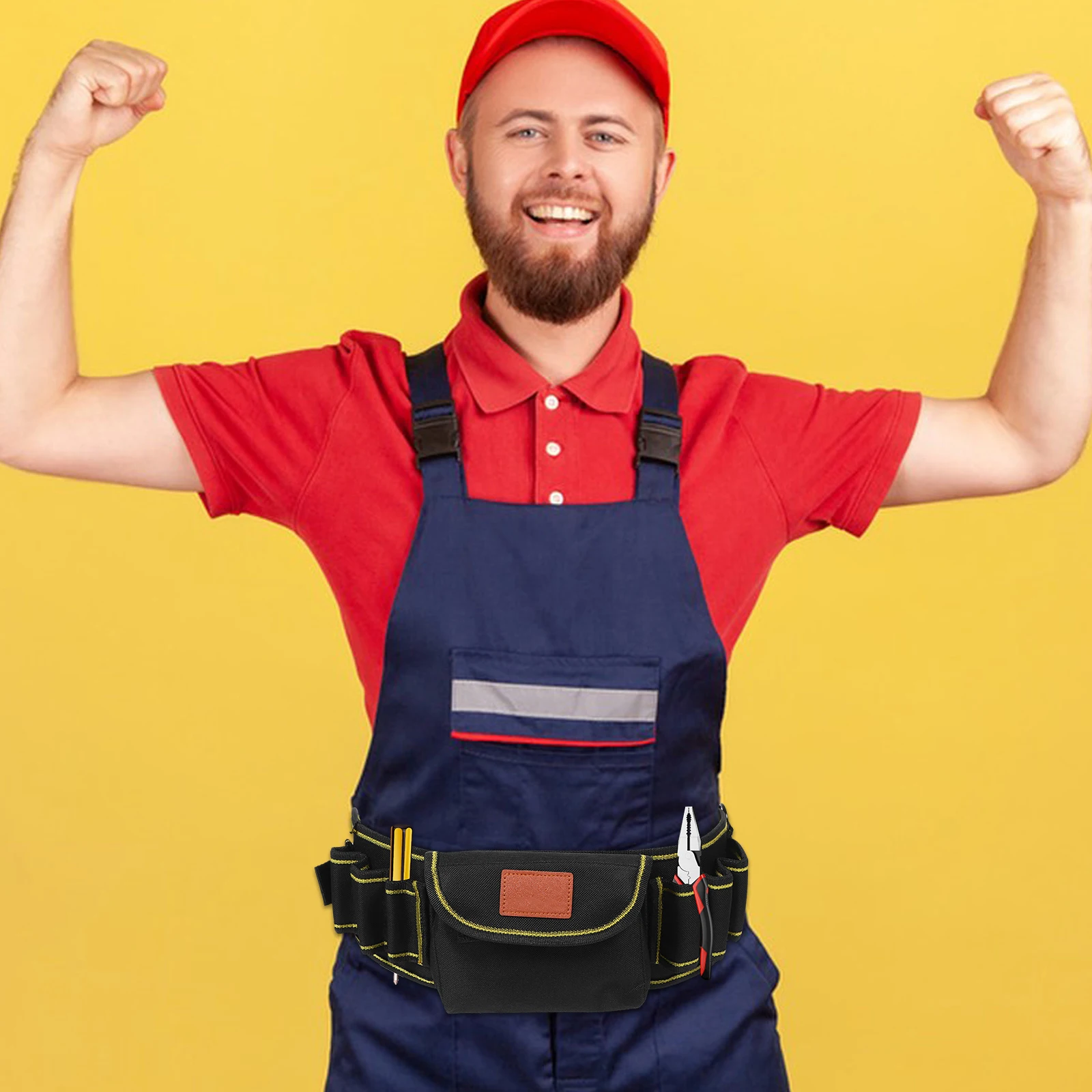 

Durable Oxford Cloth Belt Bag Multi-Functional Large Capacity Wear-Resistant Adjustable Waist Pouch For Carpenter Portable Small