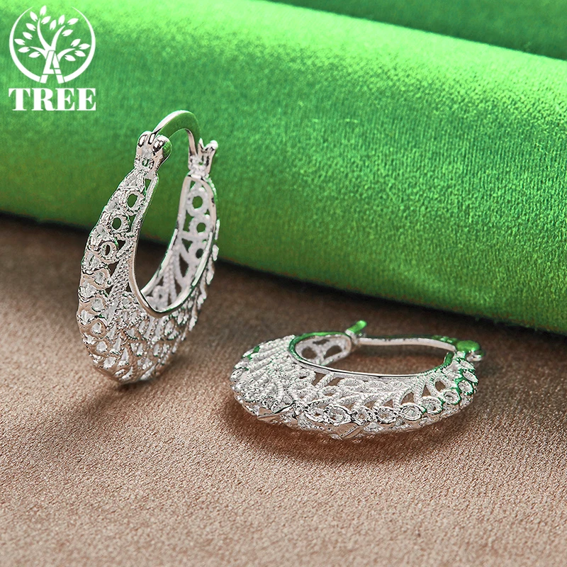 

ALITREE 925 Sterling Silver Hollow Bag Clip Earrings For Women Earring Wedding Party Fine Jewelry Lady Birthday Gift Accessories