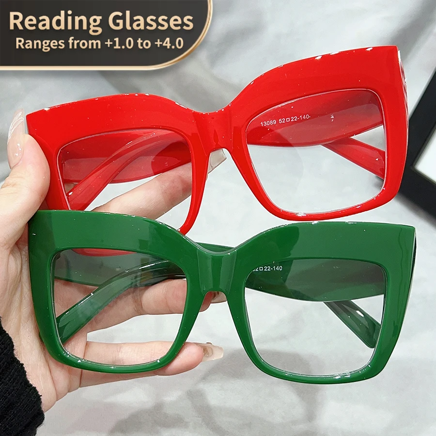 Retro-Katzenaugen-Lesebrille für Männer & Frauen - Vintage Klarer PC-Rahmen, +1,0 bis +3,5 Vergrößerung Computer- & Laptop-Zubehör