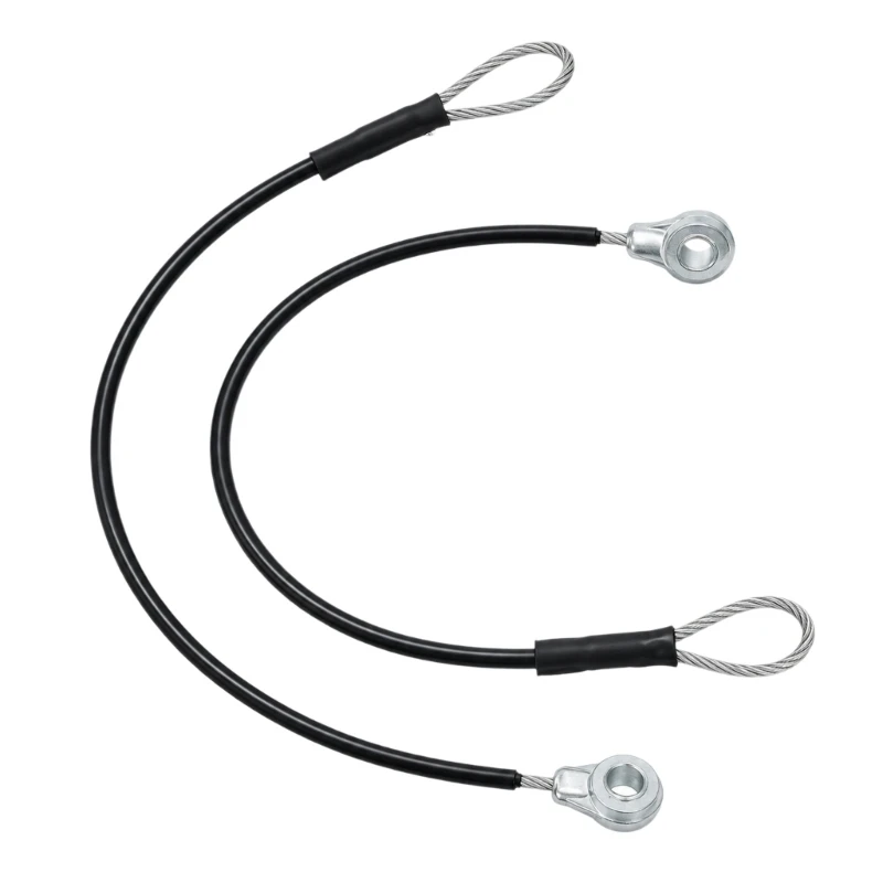 Rear Gate Support Cable with Black Protective End Sleeves, 2 Eyelet-End Assemblies for the Stated M159508 Vehicle