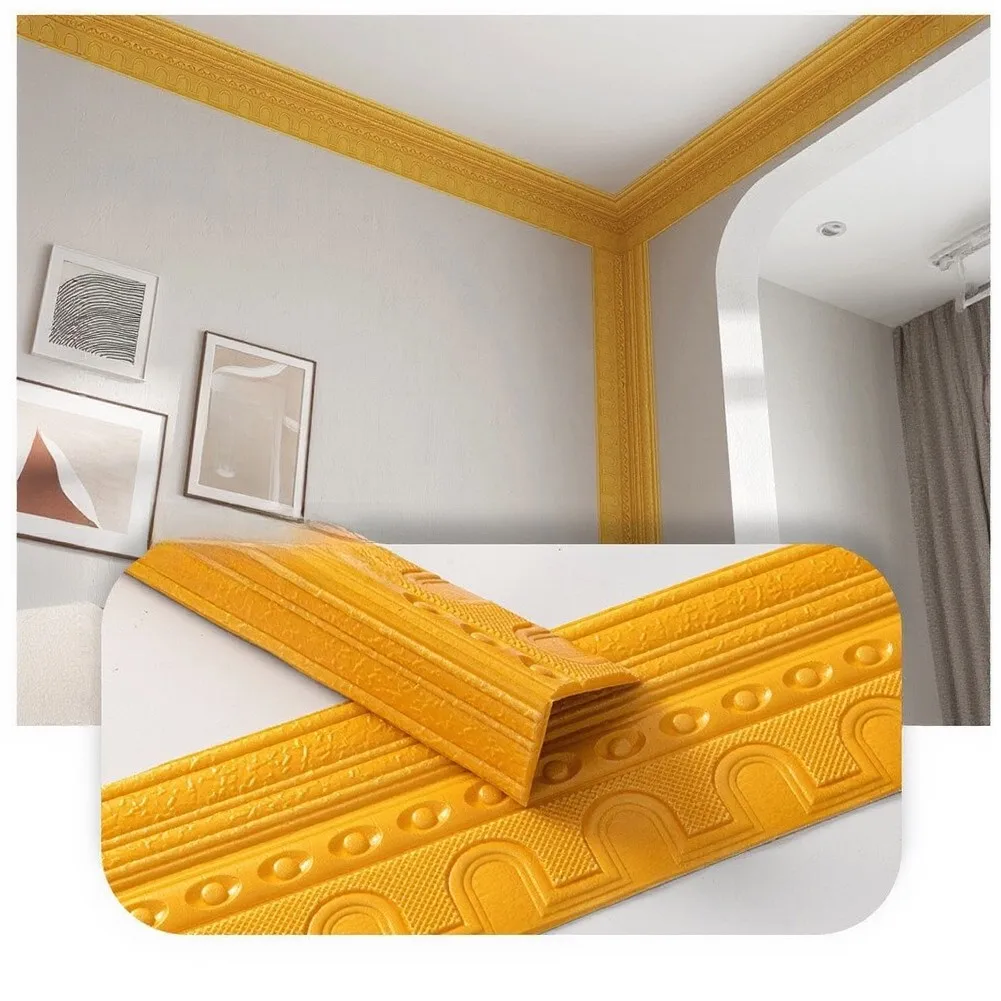Self For A'dhesive Baseboard Decorative Strips Waterproof Ceiling Border Trim For Door Frame Wall Skirting Home Improvement