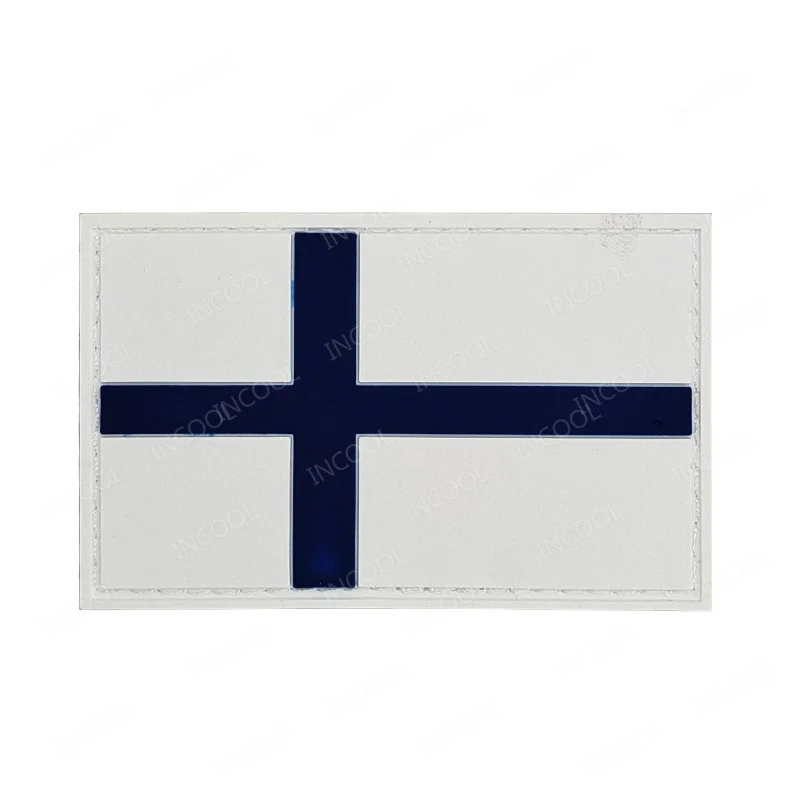 Finland Flag Embroidered Patch PVC Rubber FIN Suomi Patches Appliqued Shoulder Patch