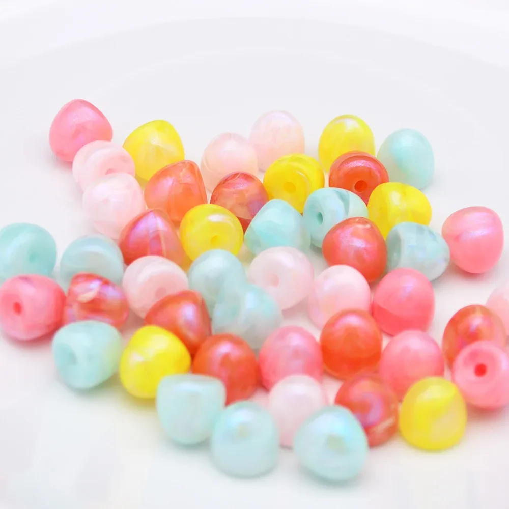 10 Pieces  15 * 15mm Blue Light  Half Hole Acrylic Beads  DIY Makes Fashionable Jewelry and Accessories with Clothing Materials