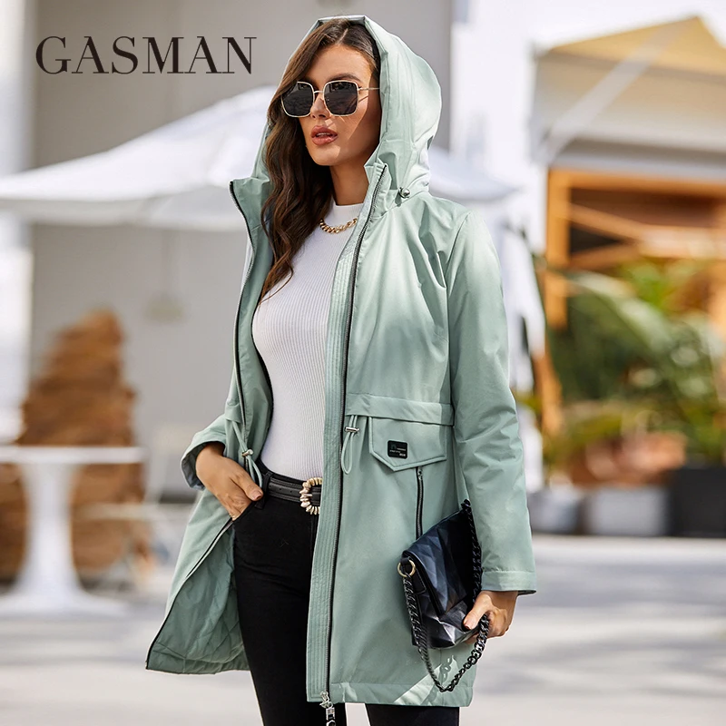 GASMAN women's coat spring 2022 High Quality Mid-Length Lady Parka Slim Women Jacket Windproof Cotton Casual Sports Outwear 8249