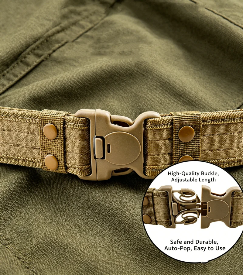 Lightweight Belt Tactical Combat belt MOLLE Plastic Buckle Quick Release Adjustable