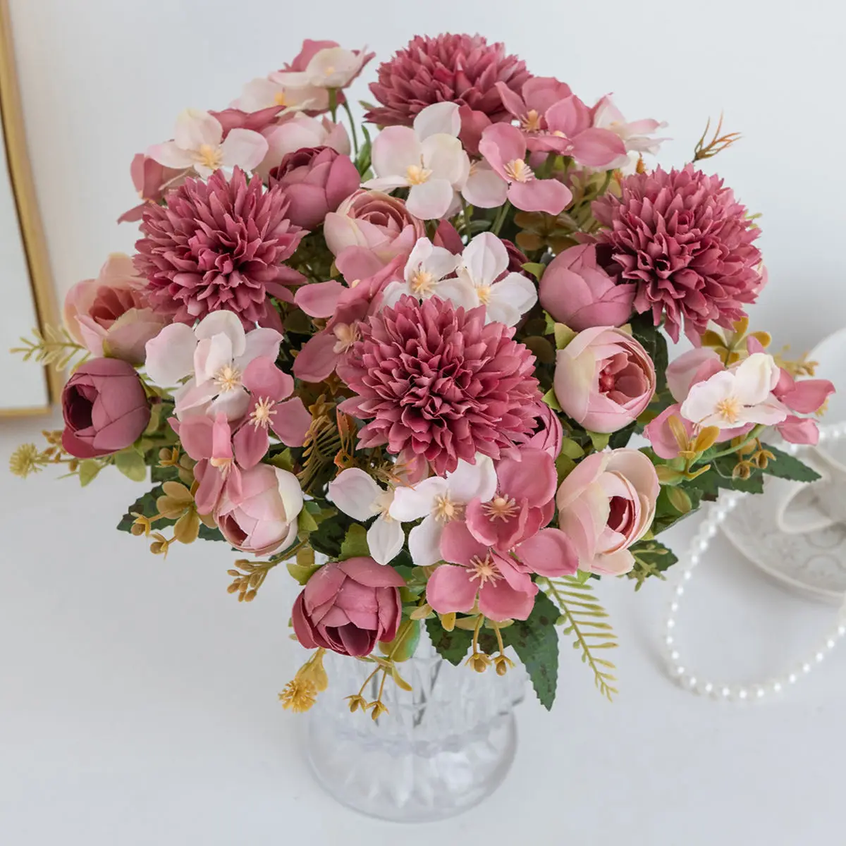Künstliche Hortensien-Blüten für Valentinstag, Heimdekoration, Vase, Tisch, Garten, Kranz, Hochzeit, Brautstrauß, DIY-Geschenk, Dekoration