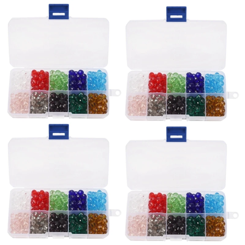 

1200 Pcs Glass Beads, 8Mm 10 Color Faceted Beads Crystal Beads For Jewelry Making, DIY Beading Projects, Bracelets