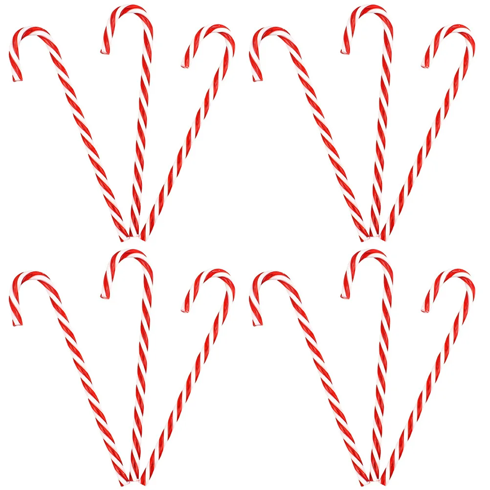 

12Pcs Plastic Candy Canes Christmas Tree Hanging Ornaments Xmas Holiday Party Supplies Plastic Candy Canes