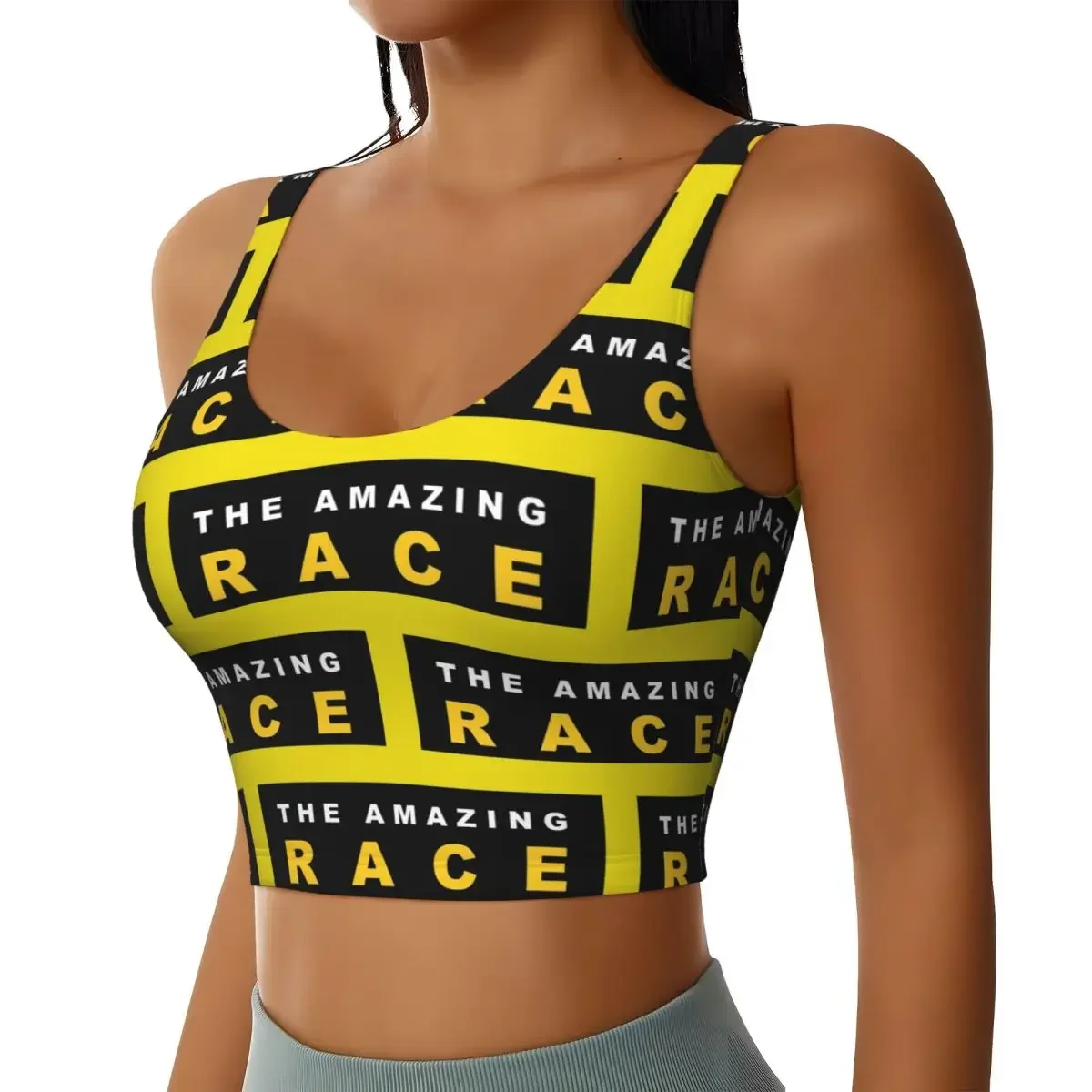 Custom Roudtour Amazing Race Women Sports Bra High Impact Vest Gym Workout Yoga Crop Tank Tops