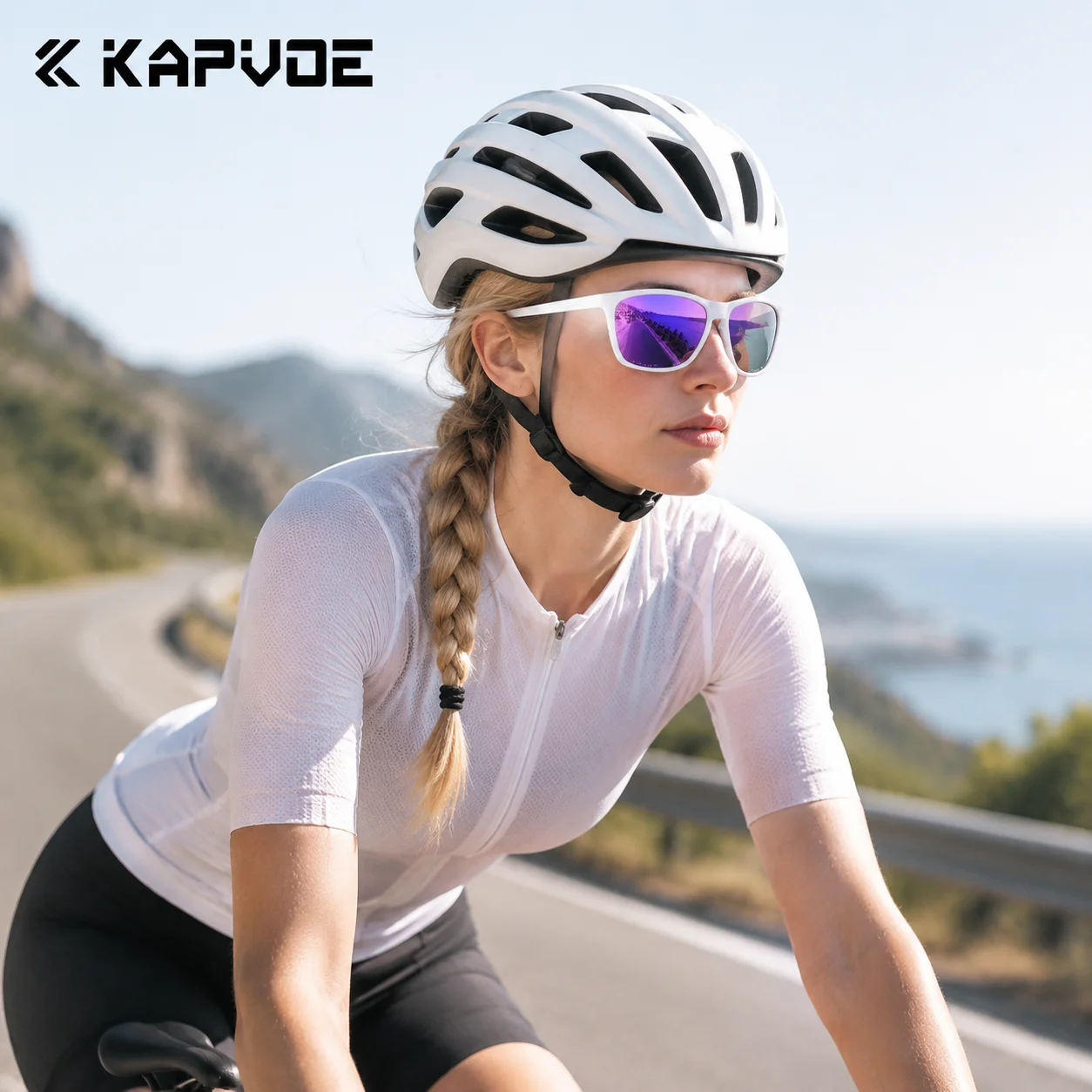 KAPVOE Polarisierte Radsport-Sonnenbrille UV400 Leichtgewicht UV-Schutz Rennrad-Brille Outdoor-Sport Angeln Wandern Herren Damen